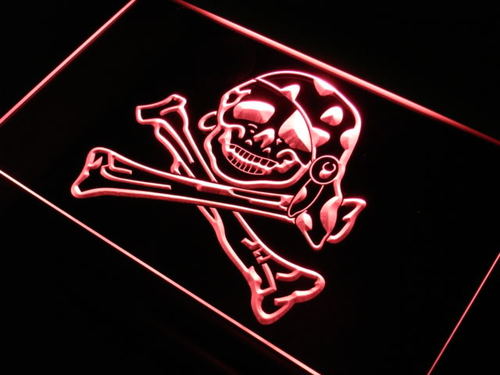 Pirate Girl Skull Home Decor NEW Neon Light Sign